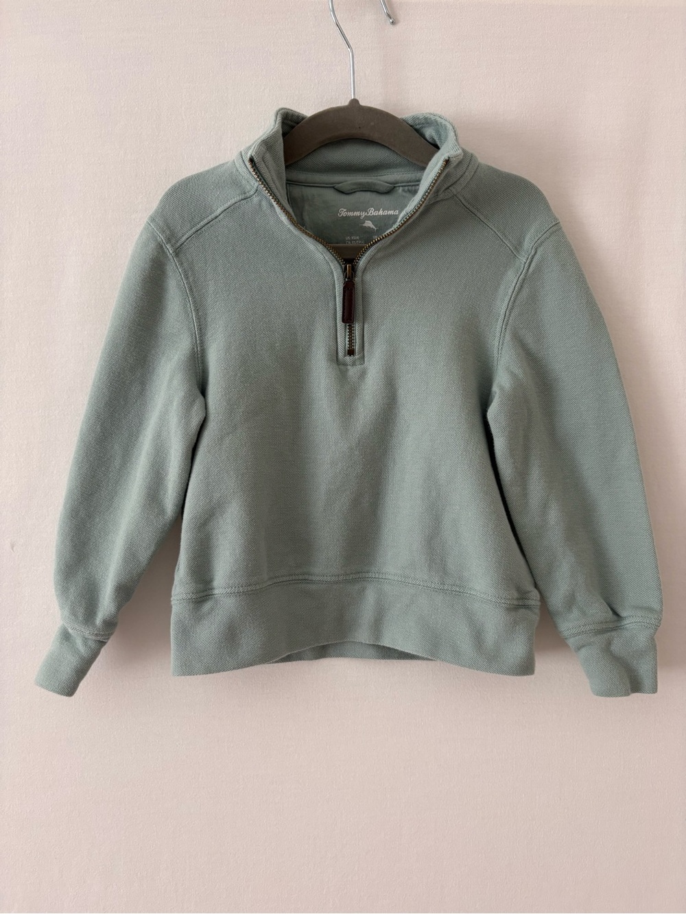 Tommy Bahama Boys Sage Green Half-Zip Pullover